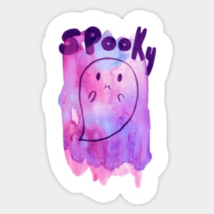 Spooky Purple Watercolor Ghost Sticker